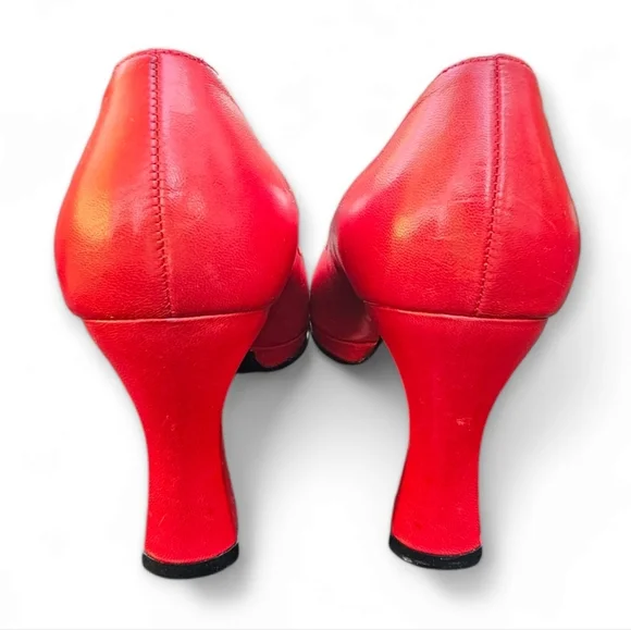 Peter Kaiser Vintage Leather Peep Toe Heels. - Picture 4 of 7